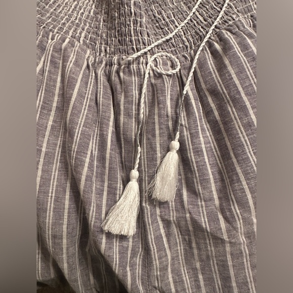 1 State Striped Smocked Off-The-Shoulder Jumpsuit - Size M - Picture 8 of 16